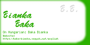 bianka baka business card